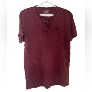 American Eagle AE Legend Athletic Fit Men’s Button Collared Burgundy Shirt Med